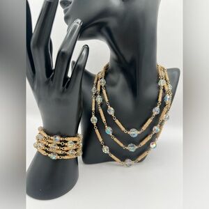 Vendome Vintage Multi-strand Necklace and Bracelet Set